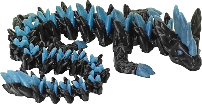 blau/schwarz, Kristall-Drache - Kristalltier (nachtleuchtend)