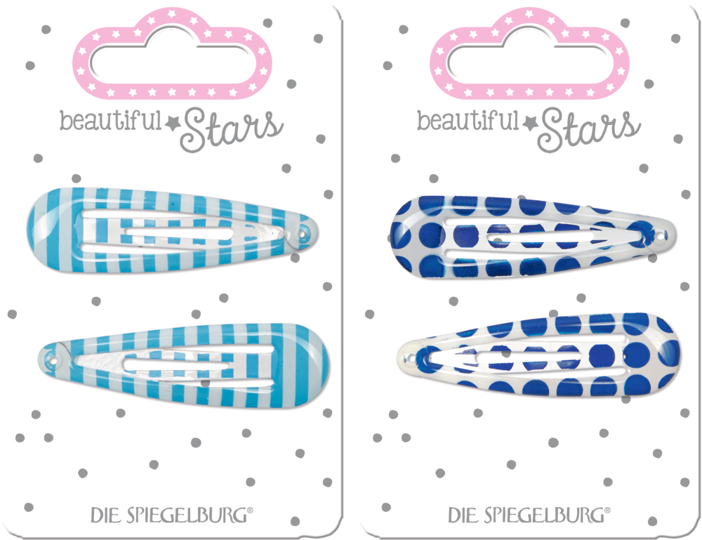 Streifen, Haarclip blau  beautiful Stars