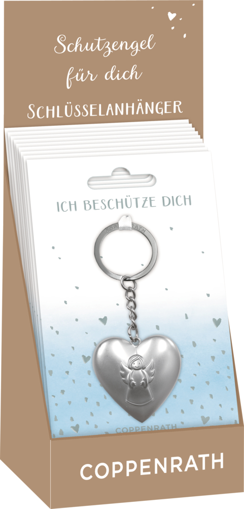 Schlüsselanhänger: Ich beschütze dich - Herz mit Schutzengel