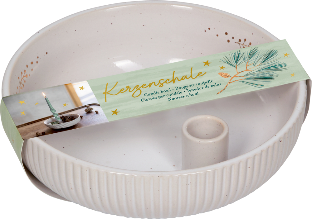 Kerzenschale aus Porzellan - WinterLiebe