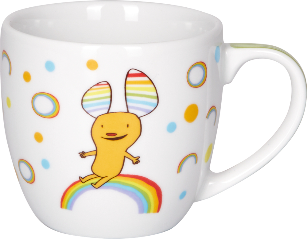 Porzellan-Tasse "Der kleine Mutmacher" (Das kl. Glück) Porzellan-Tasse "Der kleine Mutmacher" (Das kl. Glück)
