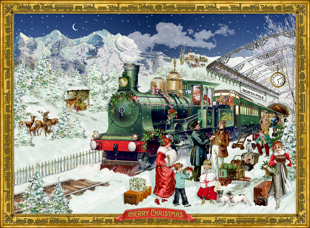 Nostalgische Eisenbahn, Wand-Adventskalender A4 (Behr)