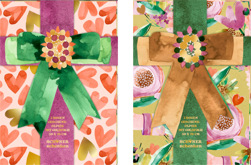 Geschenkpapier-Bogen-Set mit Goldfolie - Schöner Schenken