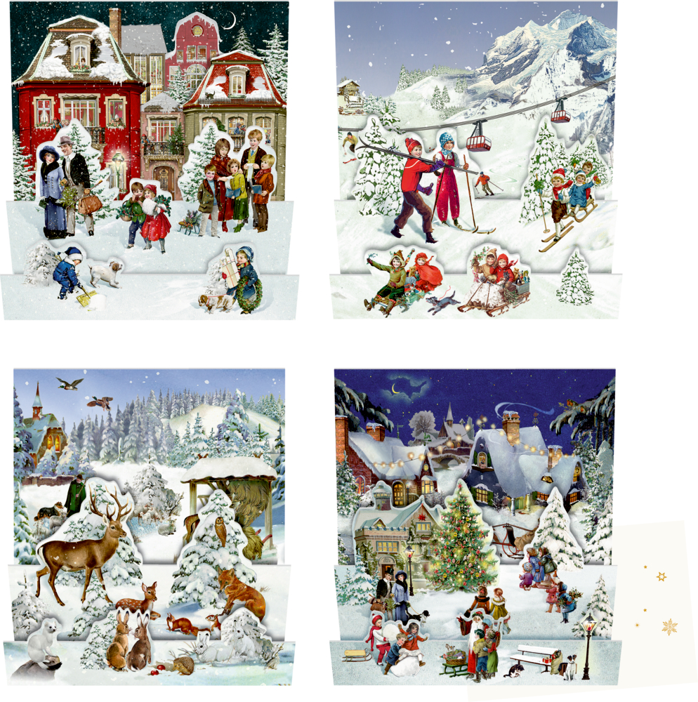 Nostalgische Winterwelt, Mini-Adventskalender (Behr)