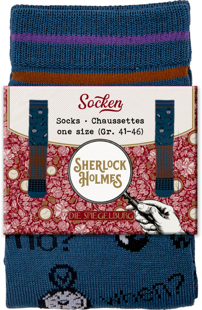 blau, Socken - Sherlock Holmes (one size/Gr.41-46)