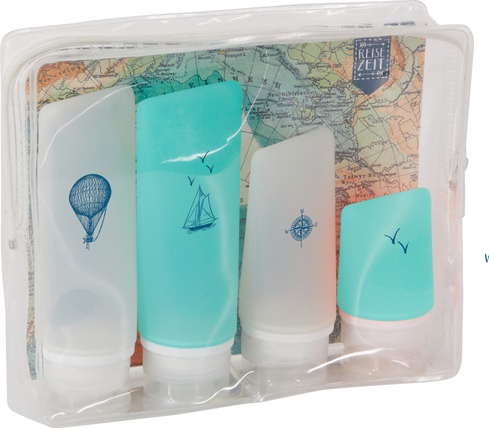 Reiseset Kosmetik-Fläschchen Reisezeit