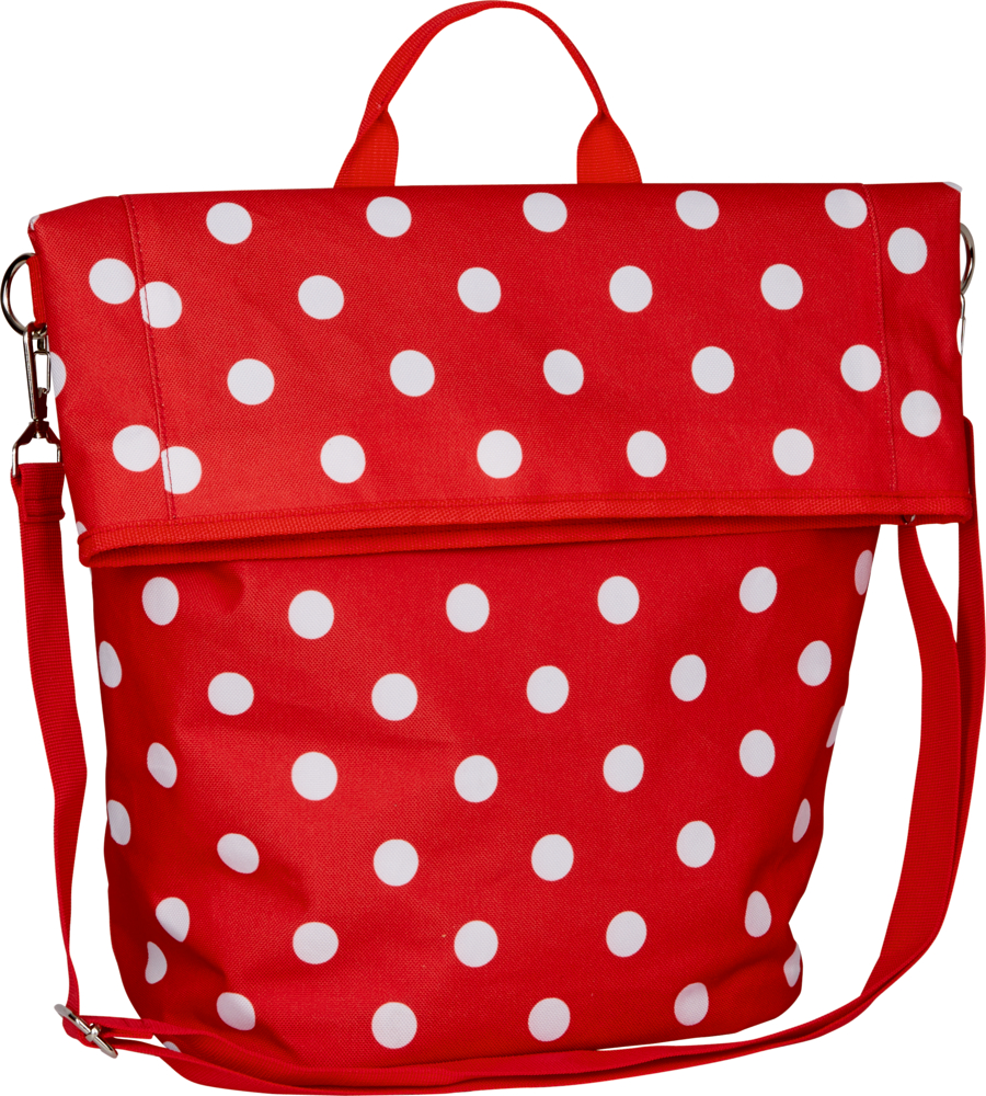 Fahrradtasche Fröhliche Tupfen, rot mit weißen Punkten (Pimp my bike!)