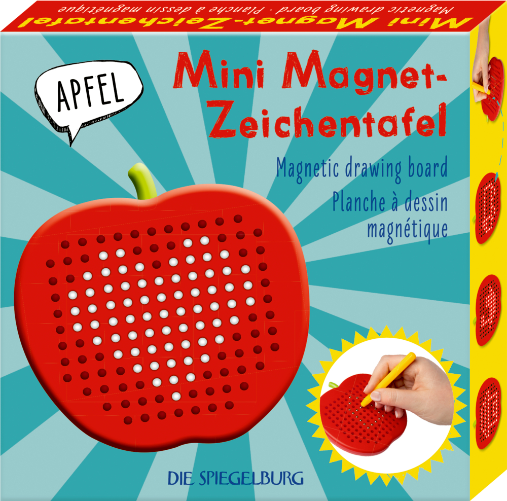 Mini-Magnet-Zeichentafel Apfel - Bunte Geschenke