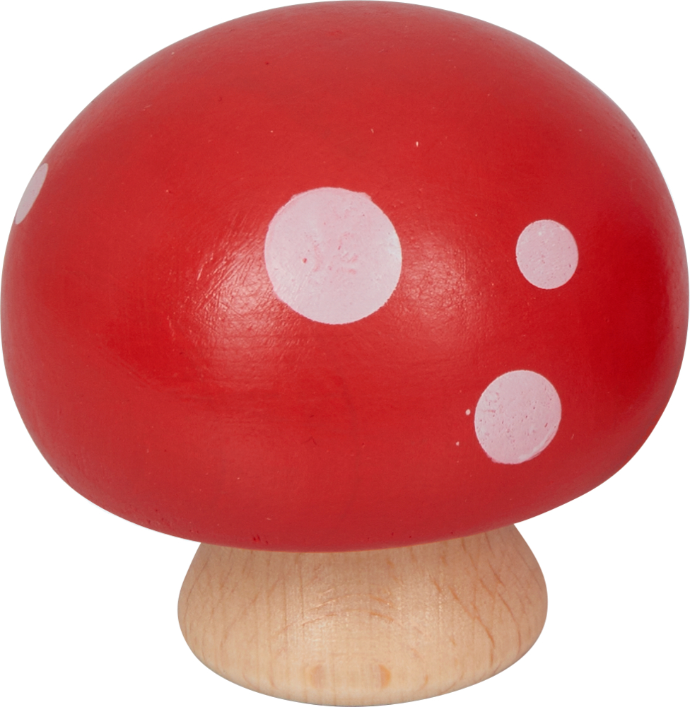 Roter Fliegenpilz aus Holz.