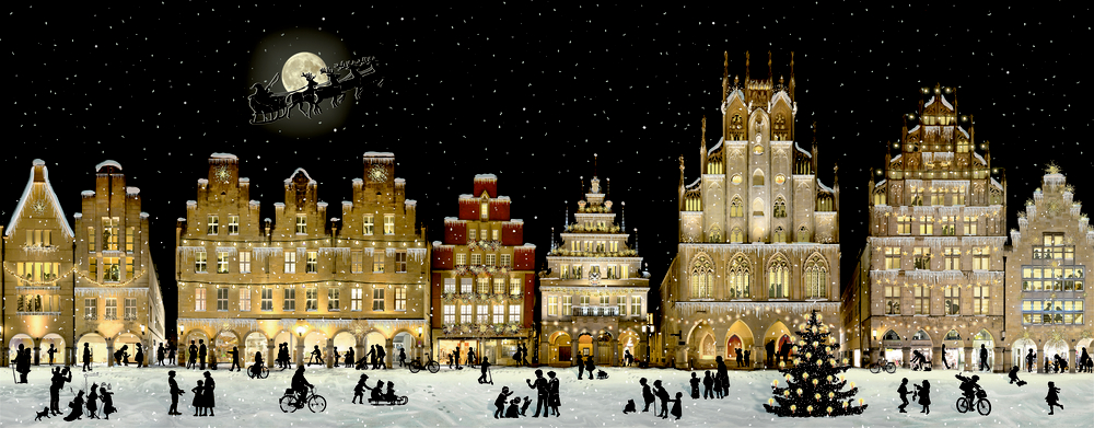 Weihnachtliches Stadtpanorama, Wand-Adventskalender (Behr)