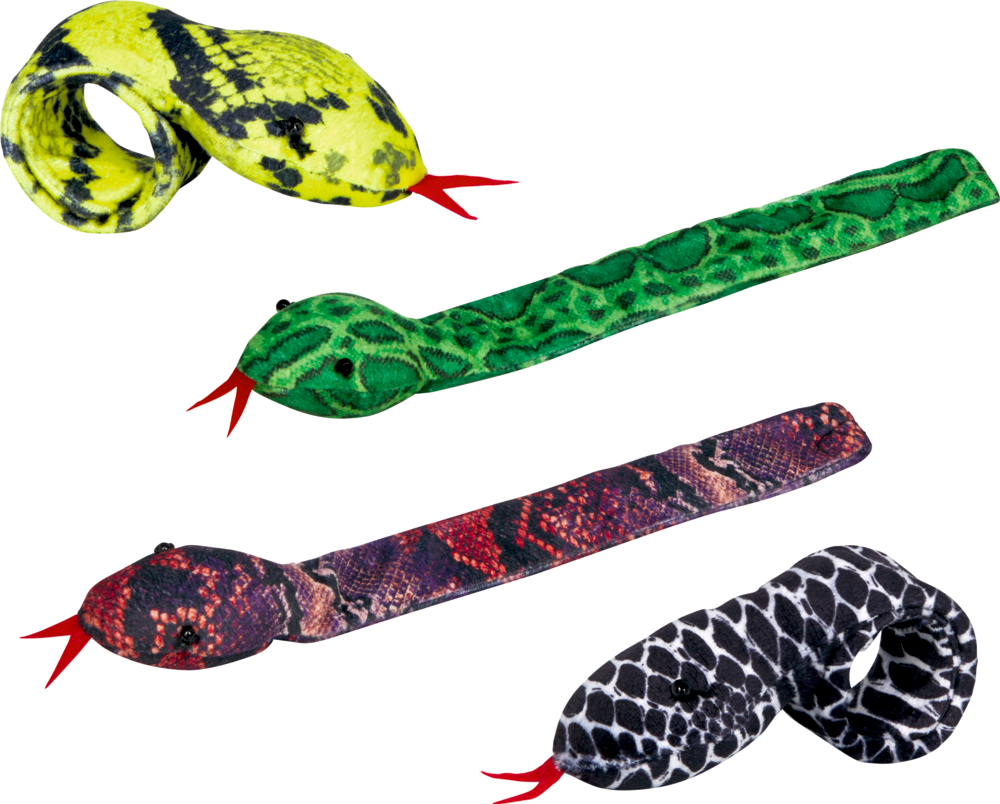 Drei bunte Schlangen gespaltenen Zungen, teilweise eingerollt.