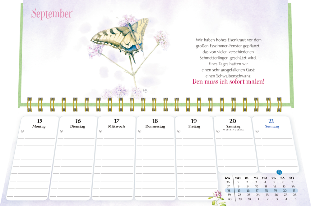 Tischkalender mit Wochenkalendarium: 2025 - Marjolein Bastin- blau