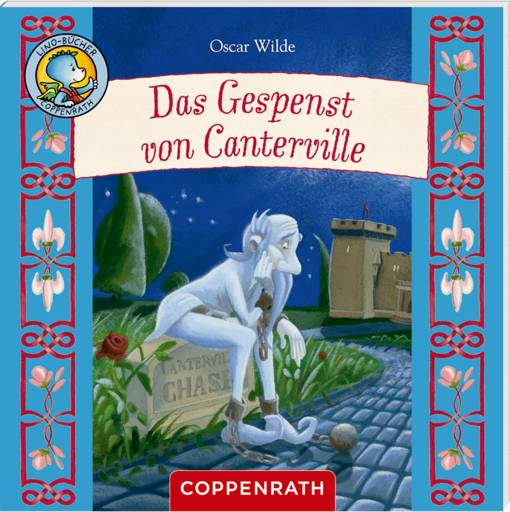 Aufsteller mit Lino-Kinderbuchklassiker,n darunter „Nils Holgersson“ und „Alice im Wunderland“.
