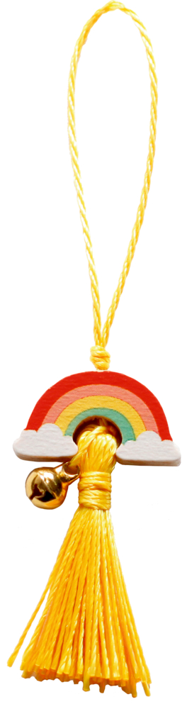 Anhänger "Glücks-Regenbogen" mit Glöckchen - Viel Glück