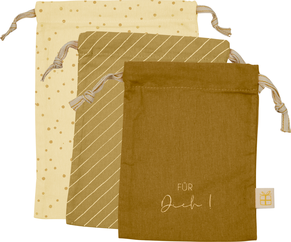 Geschenksäckchen gelb (3 Stück im Set) - WinterLiebe