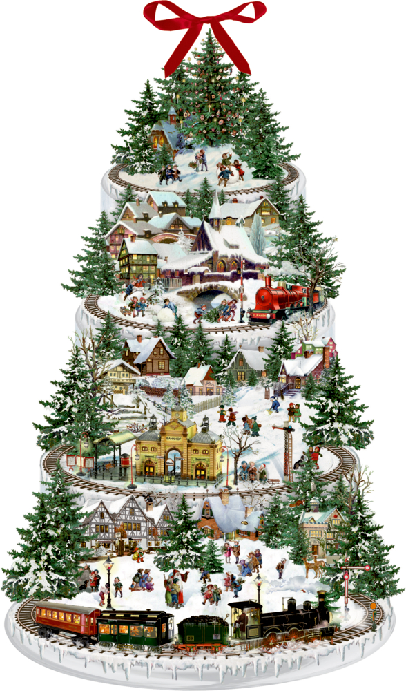 Eisenbahn-Tanne, Wand-Adventskalender (B.Behr)
