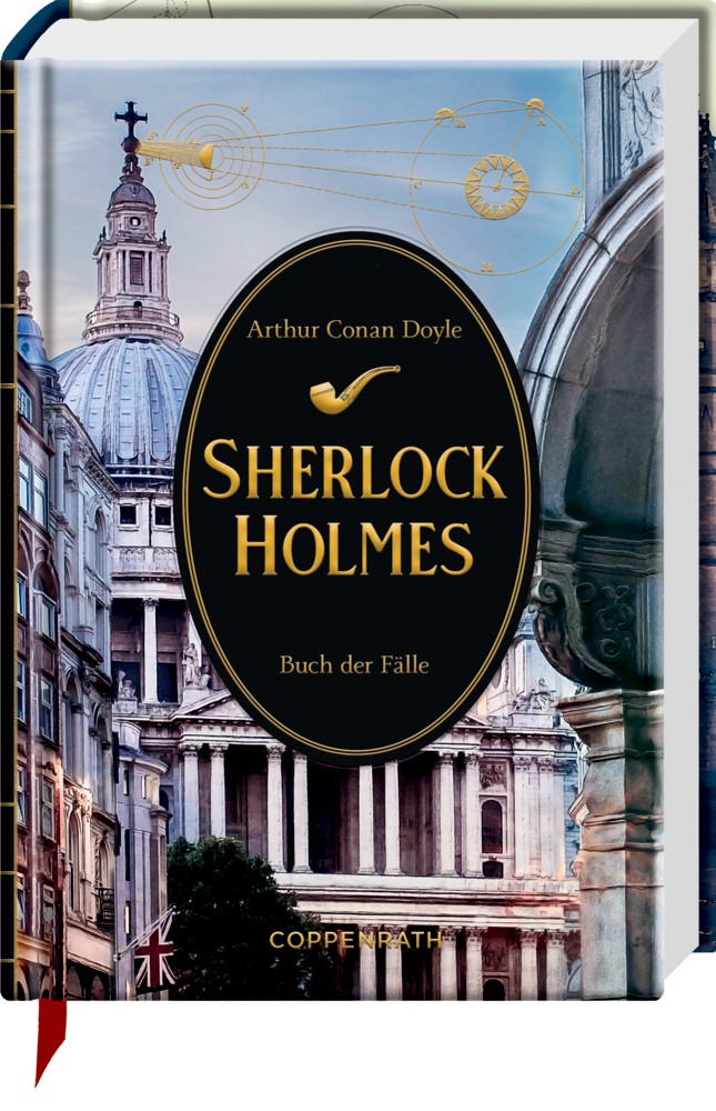 Kleine Schmuckausgabe: Sherlock Holmes (Bd.8) - Buch der Fälle "Sherlock Holmes: Buch der Fälle" von Arthur Conan Doyle, Cover mit Londoner Architektur im Hintergrund.