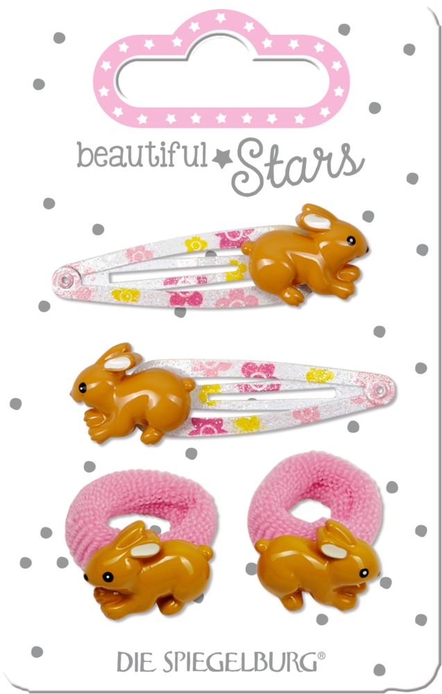 Haarclip + Haargummi Hase  beautiful Stars