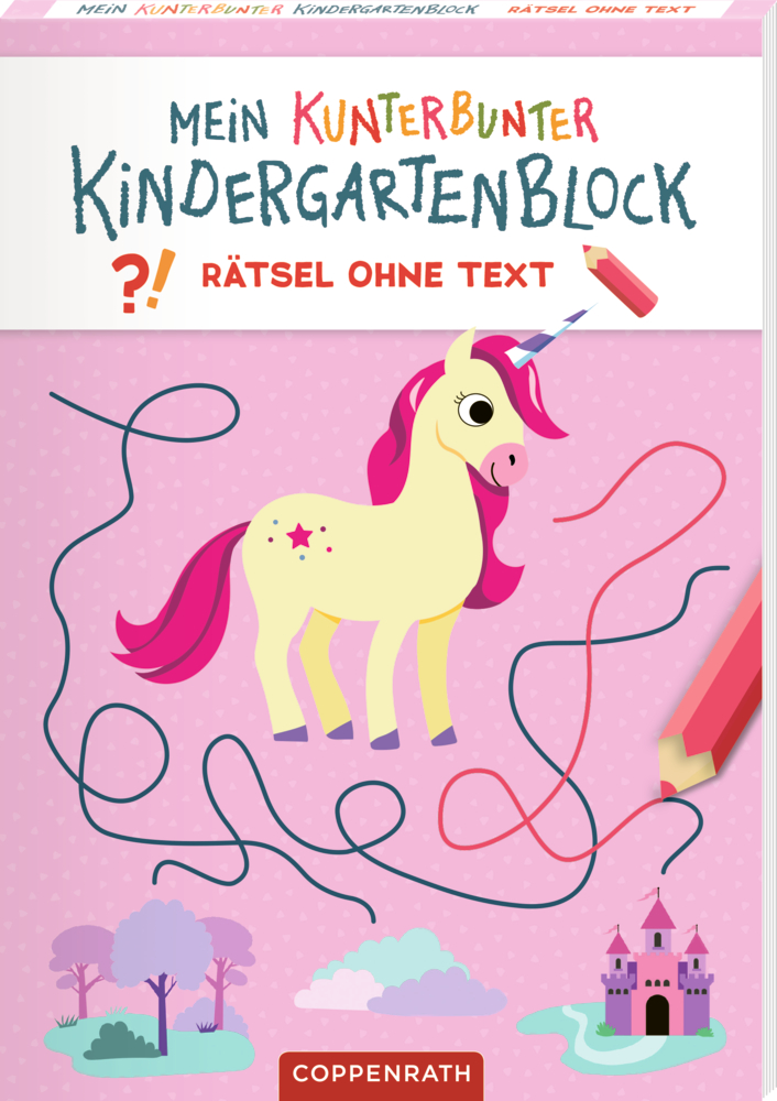 Mein kunterbunter Kindergartenblock - Rätsel ohne Text (Einhörner)
