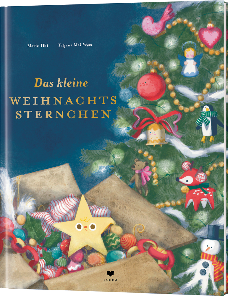Bebildertes Cover: geschmückter Weihnachtsbaum, Geschenke und der Titel „Das kleine Weihnachtssternchen“.