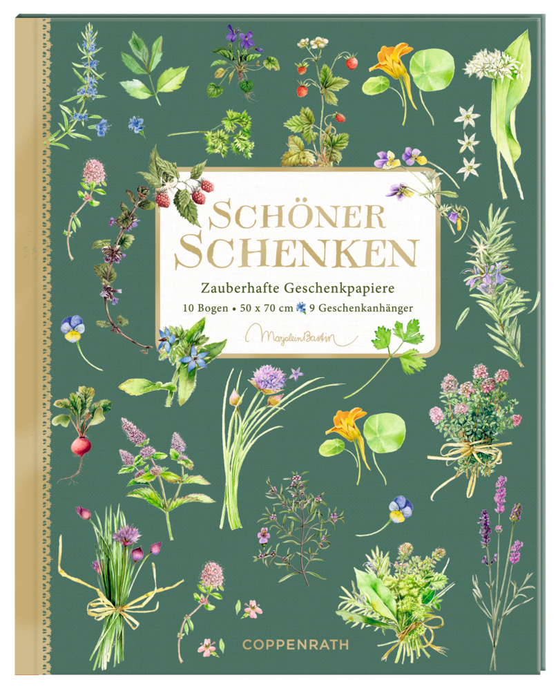 Geschenkpapier-Buch - Schöner schenken (Bastin/Kräuter+Blumen)