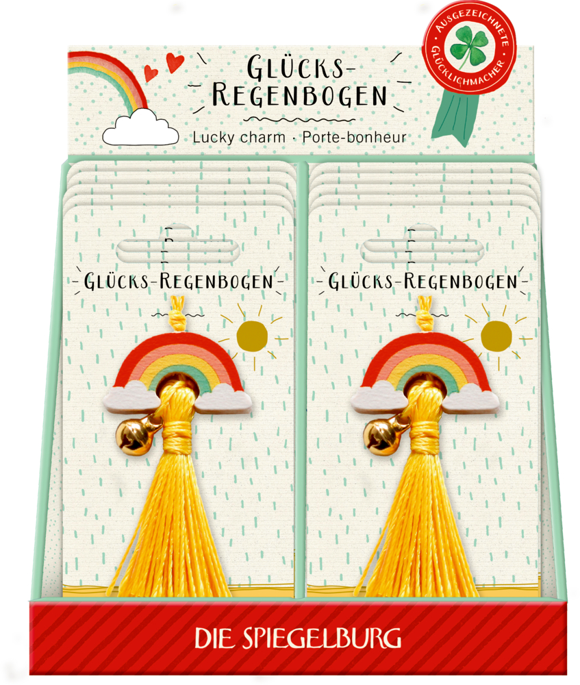 Anhänger "Glücks-Regenbogen" mit Glöckchen - Viel Glück