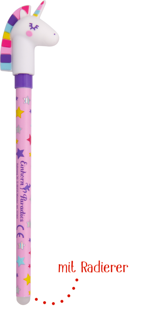 Die Stiftspitze zeichnet ein blaues Herz; der Text „0,7 mm“ befindet sich in einem roten Kreis auf rosa Hintergrund.