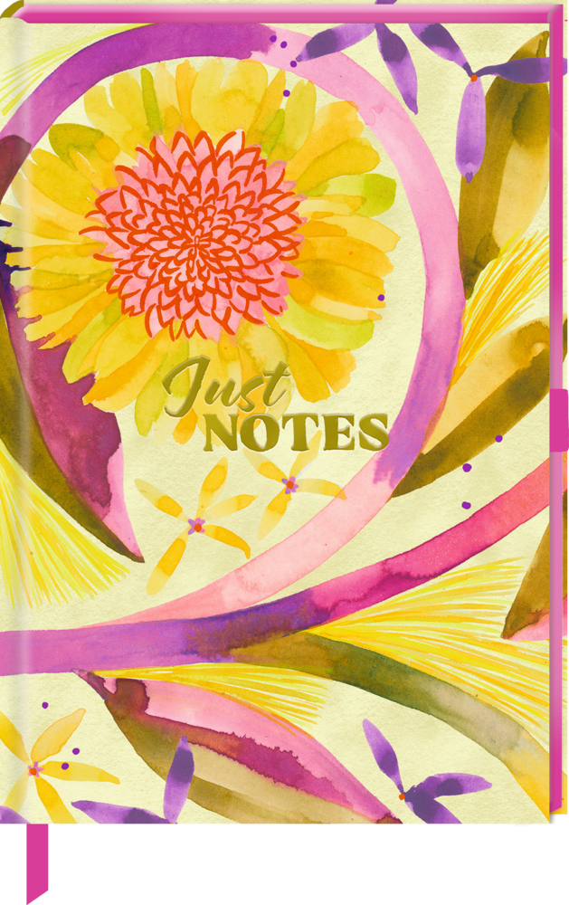 Notizbuch DIN A5 - Just Notes (YELLOW), Punktraster Notizbuch DIN A5 - Just Notes (YELLOW), Punktraster