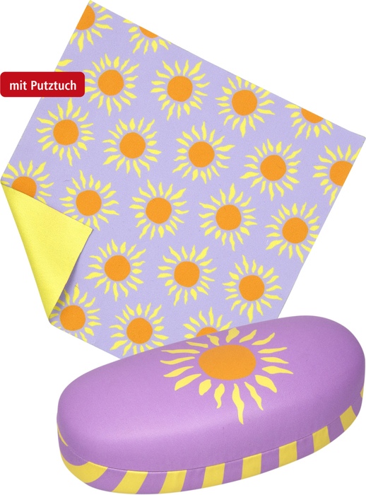 lila/Sonne, Brillenetui mit Putztuch - I love Summer lila/Sonne, Brillenetui mit Putztuch - I love Summer