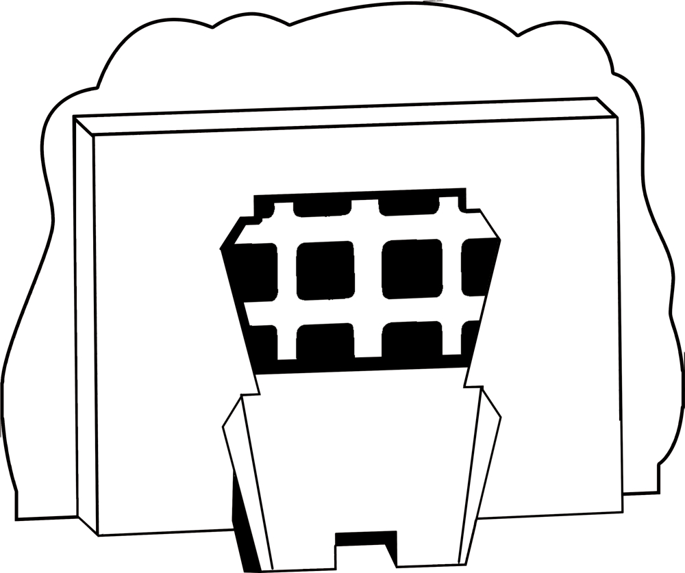Kartonverpackung des Adventskalenders von hinten mit geöffneter Lasche, darin sichtbares Rastermuster.