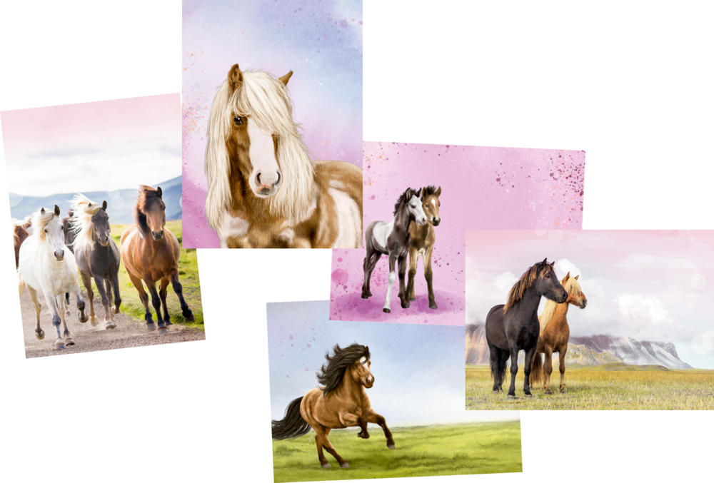 Postkarten zum Selbstgestalten Best friends - Pferdefreunde