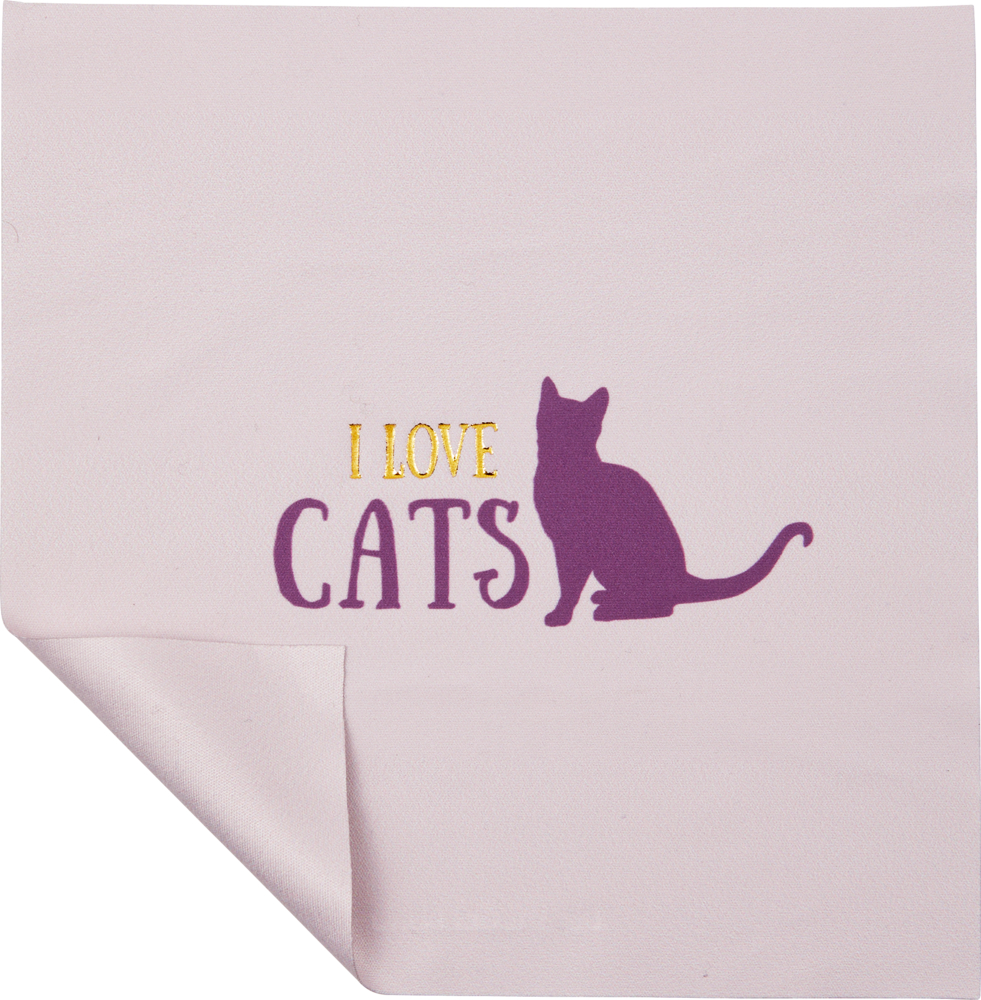 Brillenetui mit Putztuch Katzen - I love cats & dogs