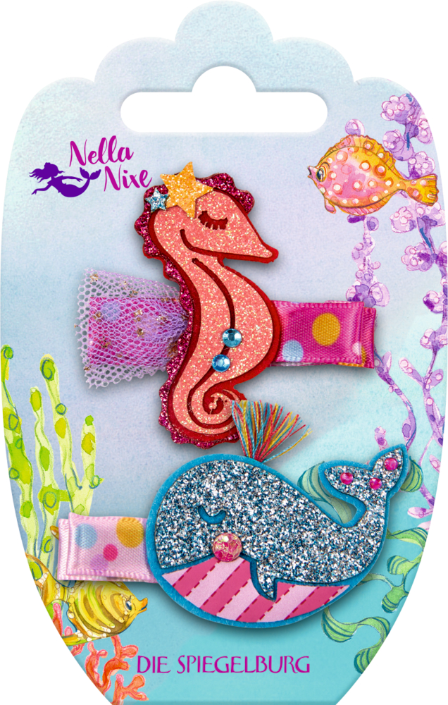 Haarspangen Wal+Seepferdchen - Nella Nixe Haarspangen Wal+Seepferdchen - Nella Nixe