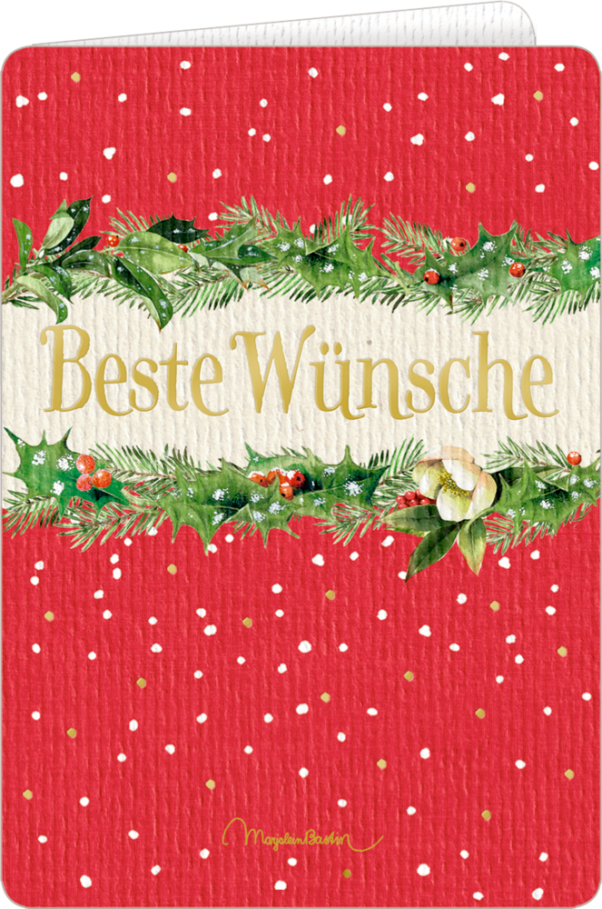 Weihnachtskarte mit Kuvert - Wundervolle Weihnachtsgrüße (Bastin)