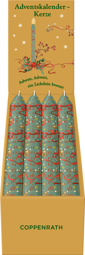 In den Herzen wird`s hell, Adventskalender-Kerze (grün)