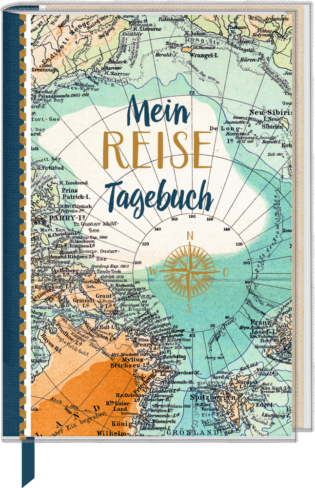 Eintragbuch mit Sammeltasche: Mein Reisetagebuch (Landkarte) Reisezeit