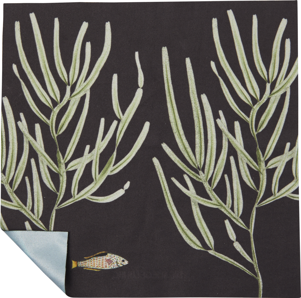 Brillenetui mit Putztuch Fische "I love my Ocean", dunkel