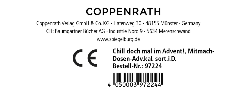 Glückstipps, Chill doch mal im Advent!, Mitmach-Dose-Adventskalender