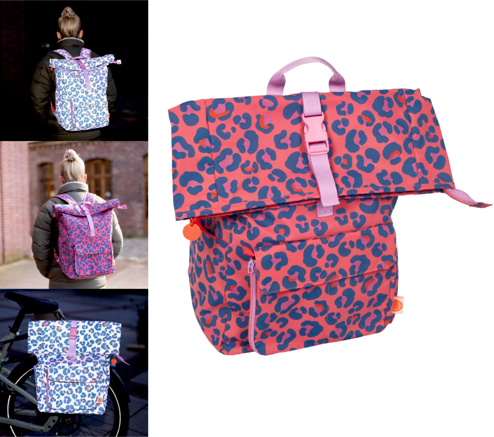 Fahrradrucksack Leo bunt - shine bright (reflektierendes Material)