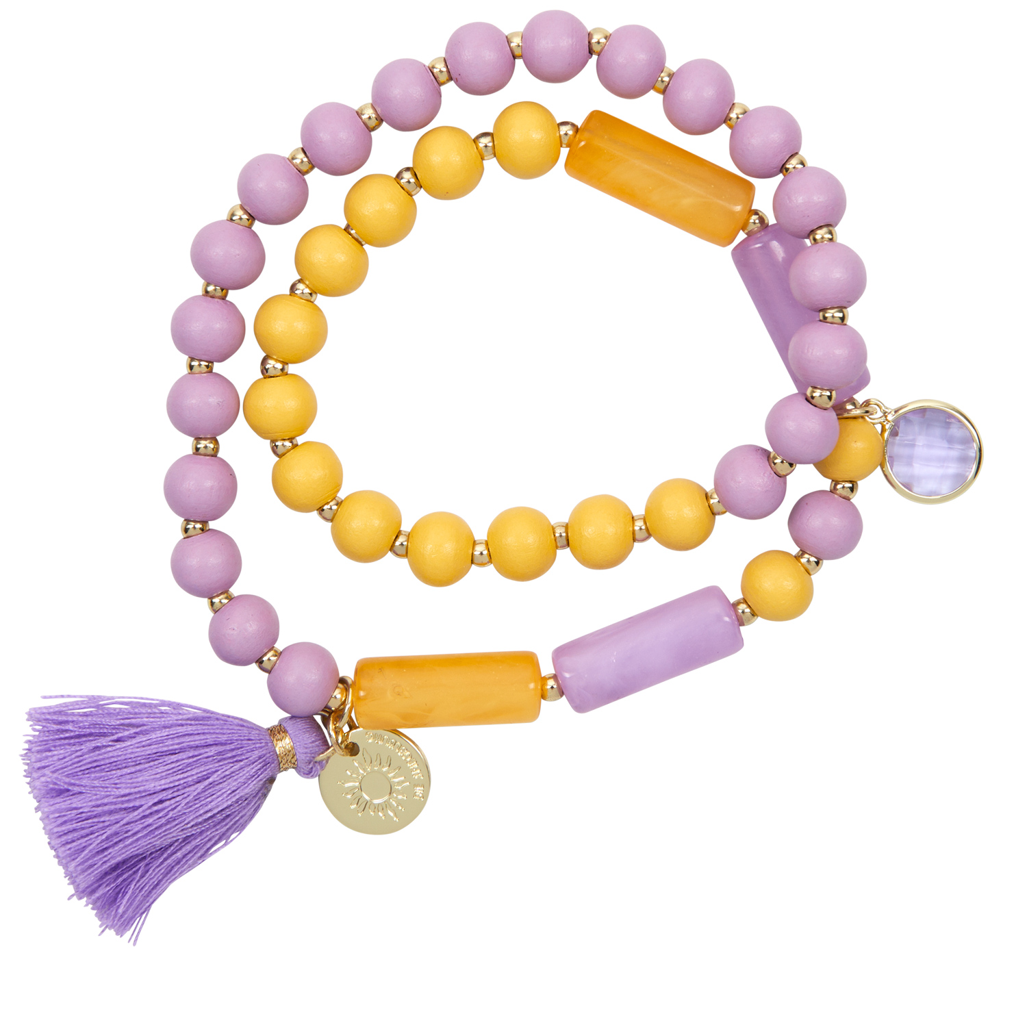 lila/gelb, Armband - I love Summer lila/gelb, Armband - I love Summer