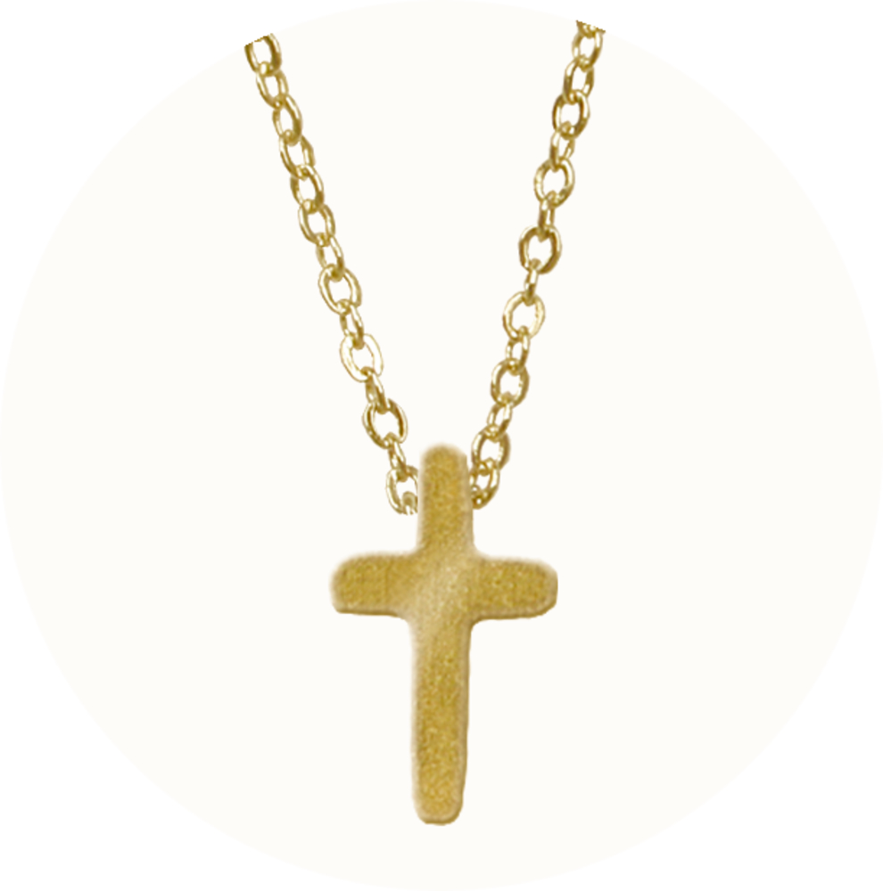 Halskette mit Kreuzanhänger (vergoldet)