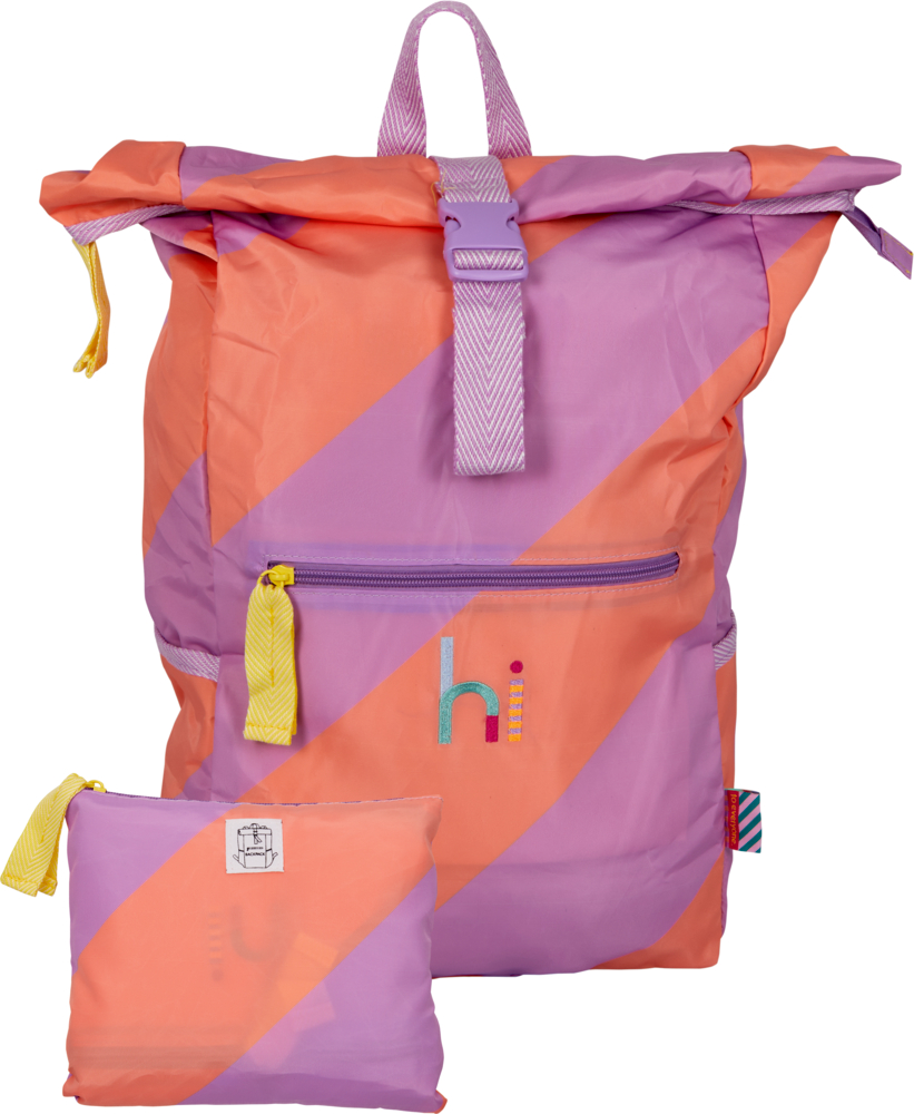 flieder/papaya, Damen-Rucksack mit Falttäschchen Taschenzauber