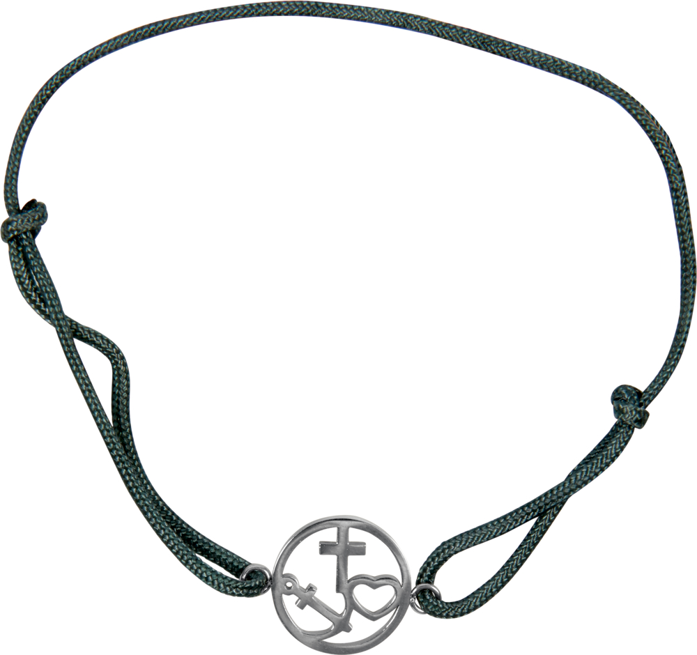 Armband mit Kreuz-Herz-Anker-Anhänger