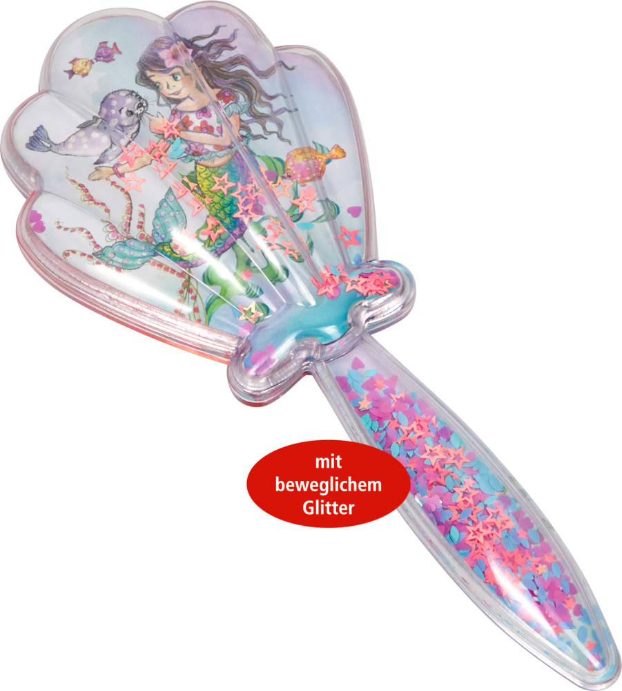 Meerjungfrauen-Haarbürste mit beweglichem Glitter.