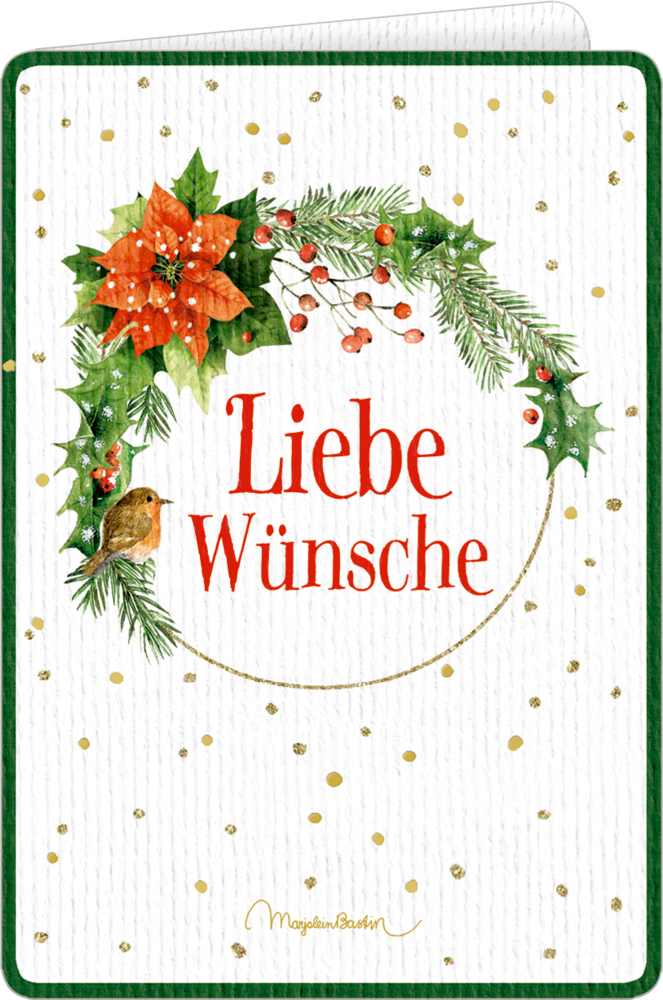 Weihnachtskarte mit Kuvert - Wundervolle Weihnachtsgrüße (Bastin)