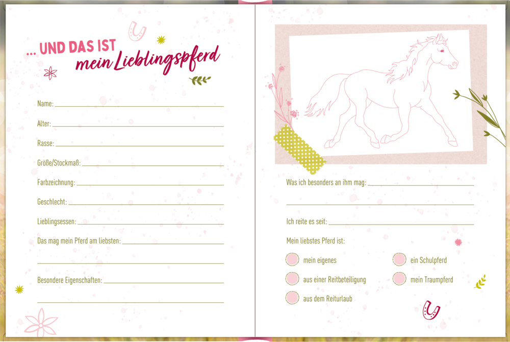 Eintragbuch: I LOVE MY HORSE (Lieblingspferd+ich)