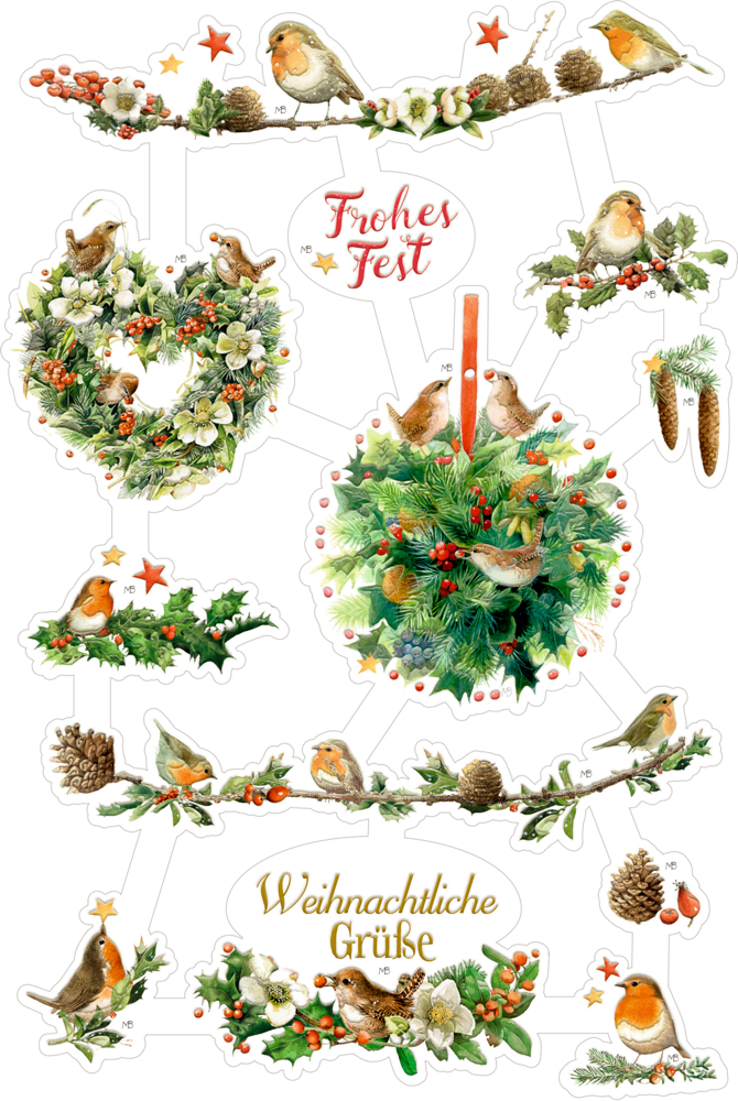 Glanzbilder/Oblaten - Zauberhafte Weihnachten (Bastin)