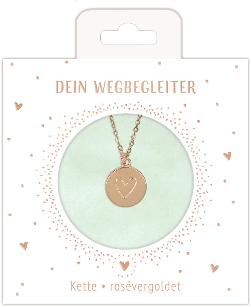 Halskette mit Herzanhänger (rosévergoldet)