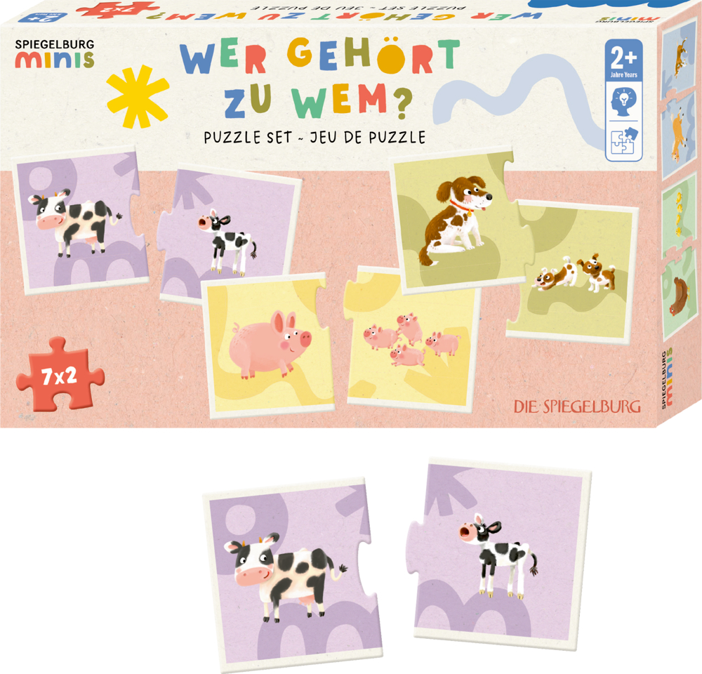 Puzzle-Set Wer gehört zu wem (7x2T.) - Spiegelburg minis