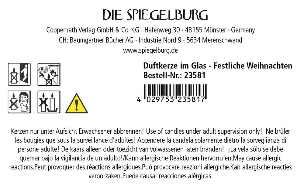 Duftkerze im Glas - Festliche Weihnachten